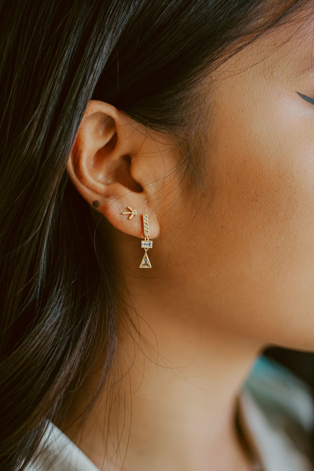 Prairie Star Earrings - White Topaz