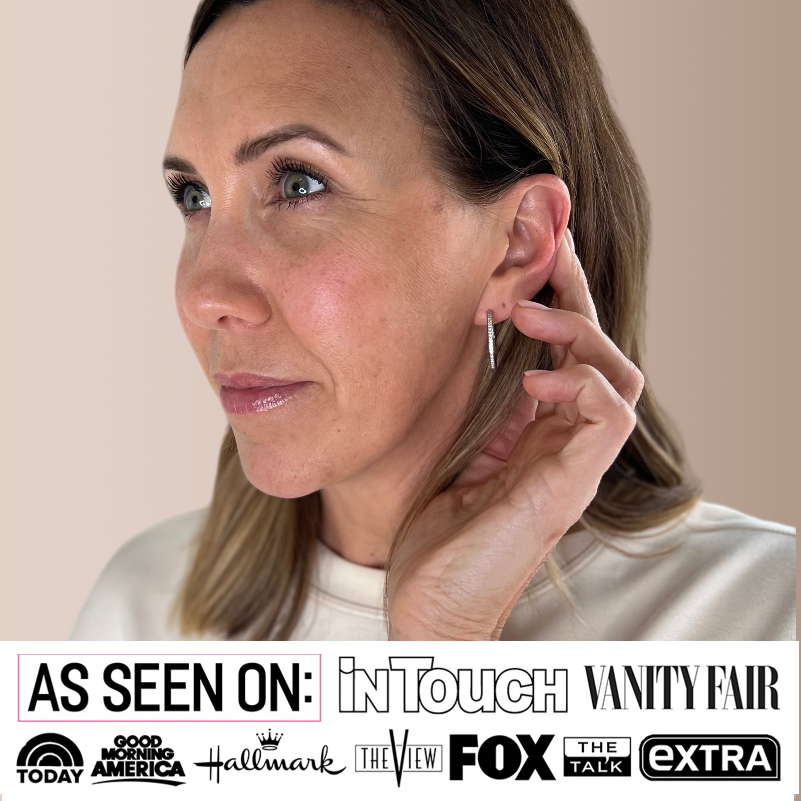 Moissanite by Cate & Chloe Delaney 18k White Gold Plated 925 Sterling Silver Stud Earrings 0.23tcw