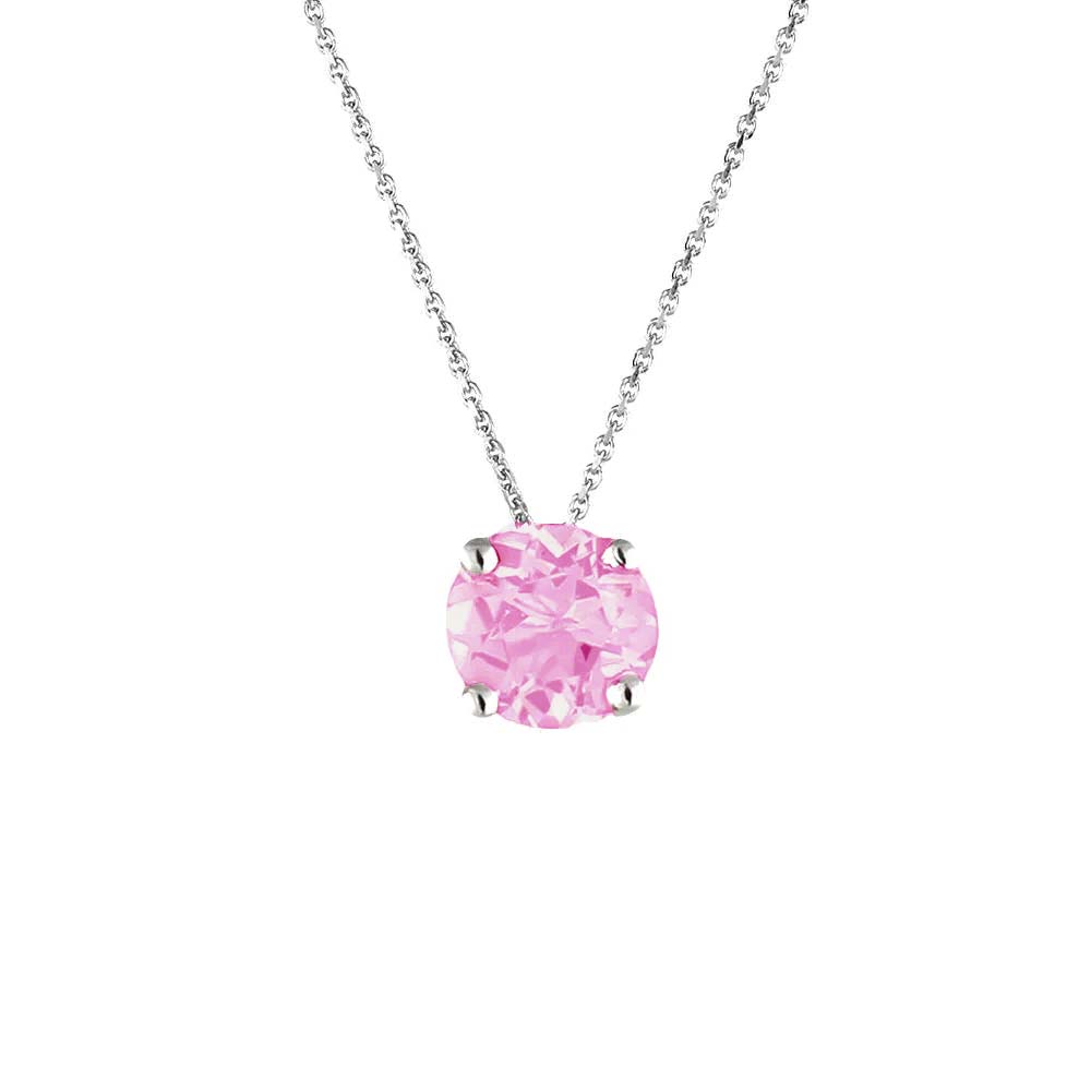 Sterling Silver Pink Topaz Necklace
