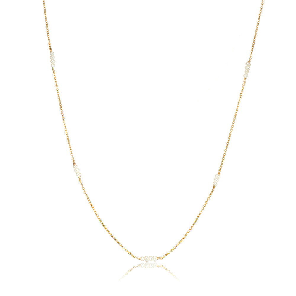 Gold Mini Pearl Necklace
