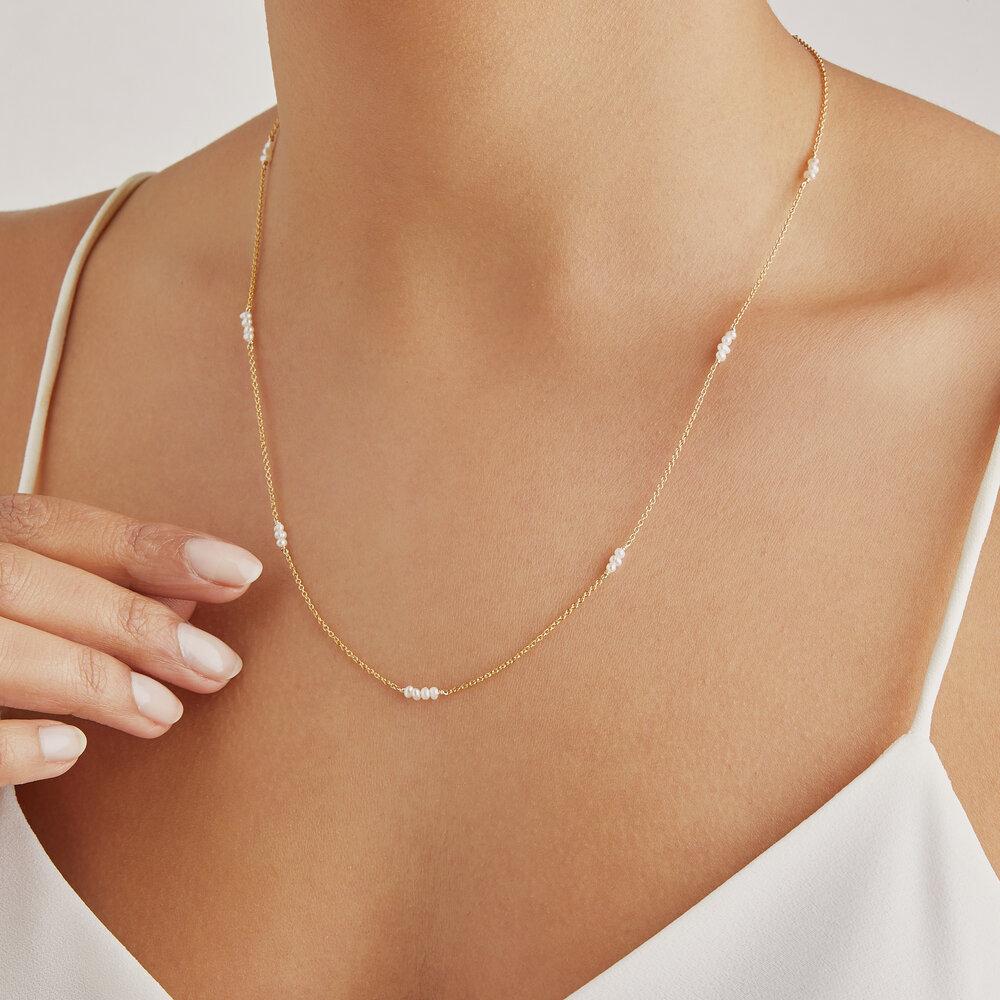 Rose Gold Mini Pearl Necklace
