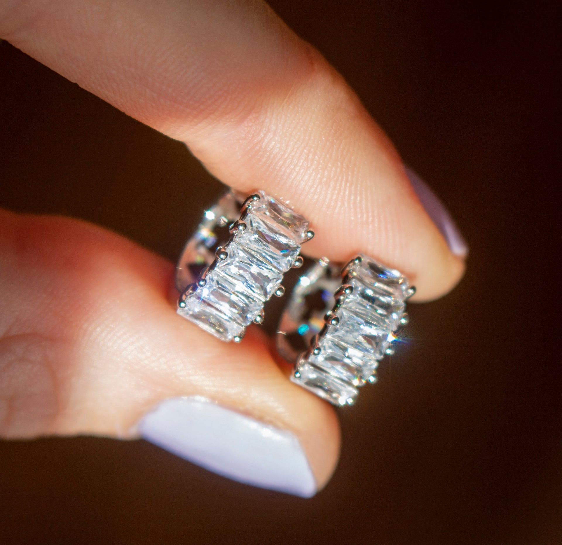 Delphine Huggie Silver