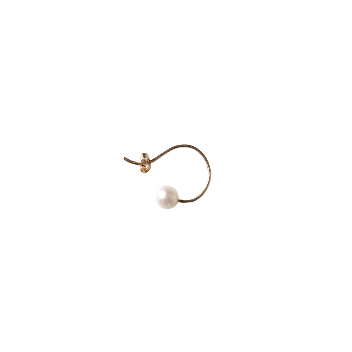 ONE PEARL HOOP EARRINGS