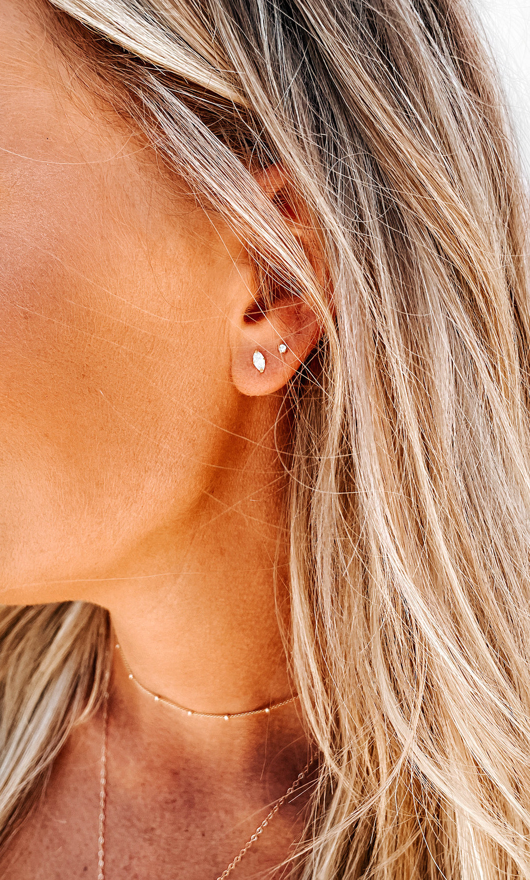 Diamond Shape Stud Earrings