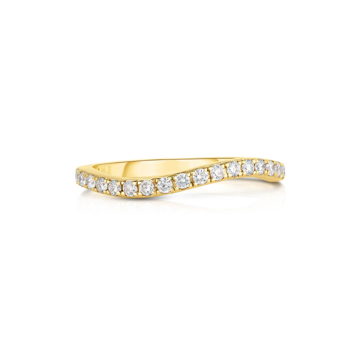 Pave Diamond Curve Pinky Ring