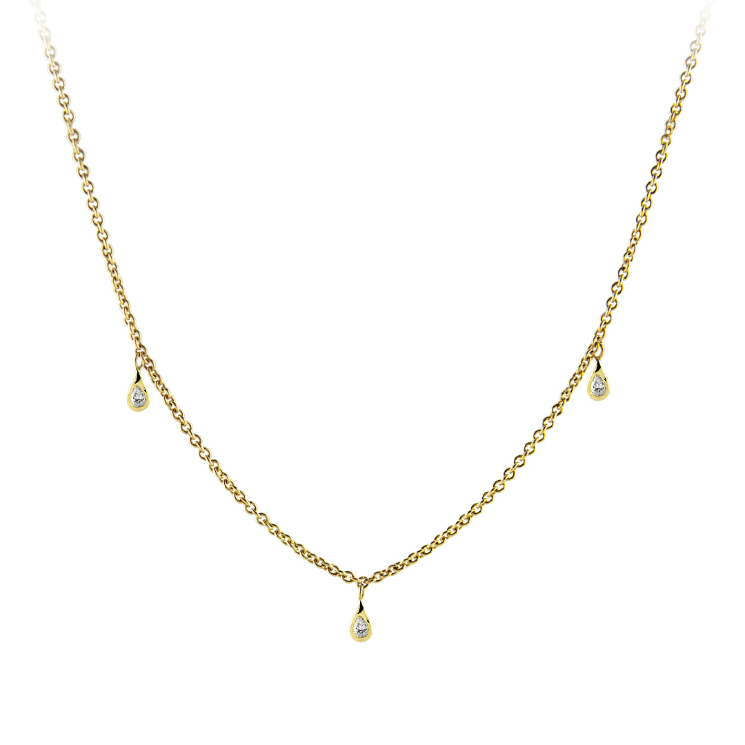 "3 Tassels" Diamond Necklace