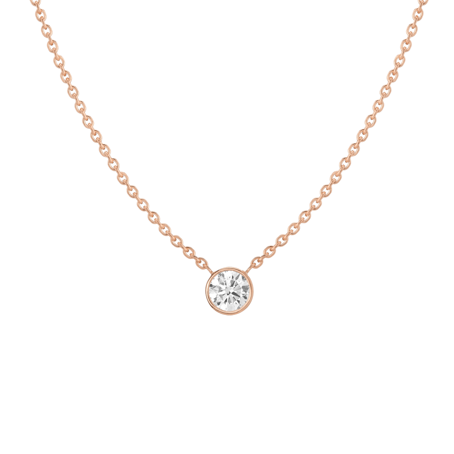Extra Large Lab Grown Diamond Bezel Necklace
