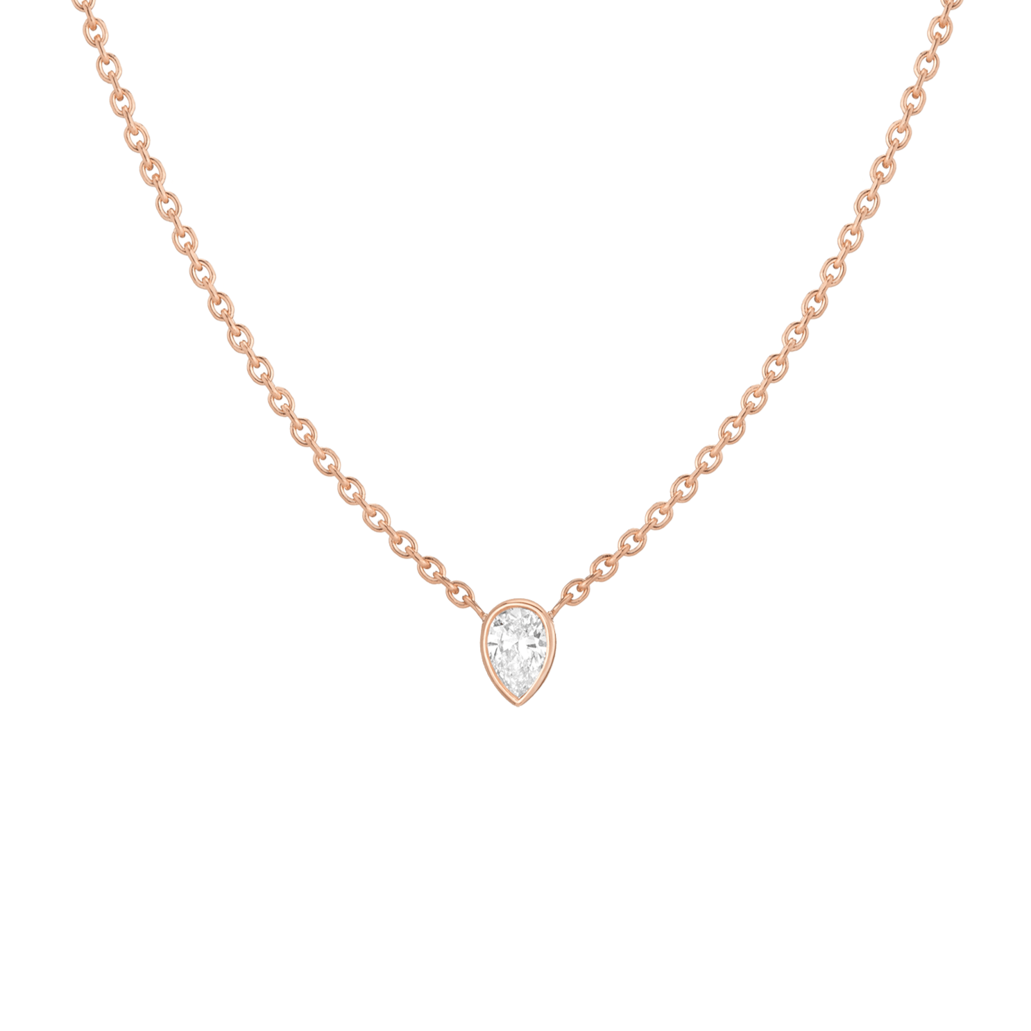 XL Lab Grown Diamond Pear Bezel Necklace