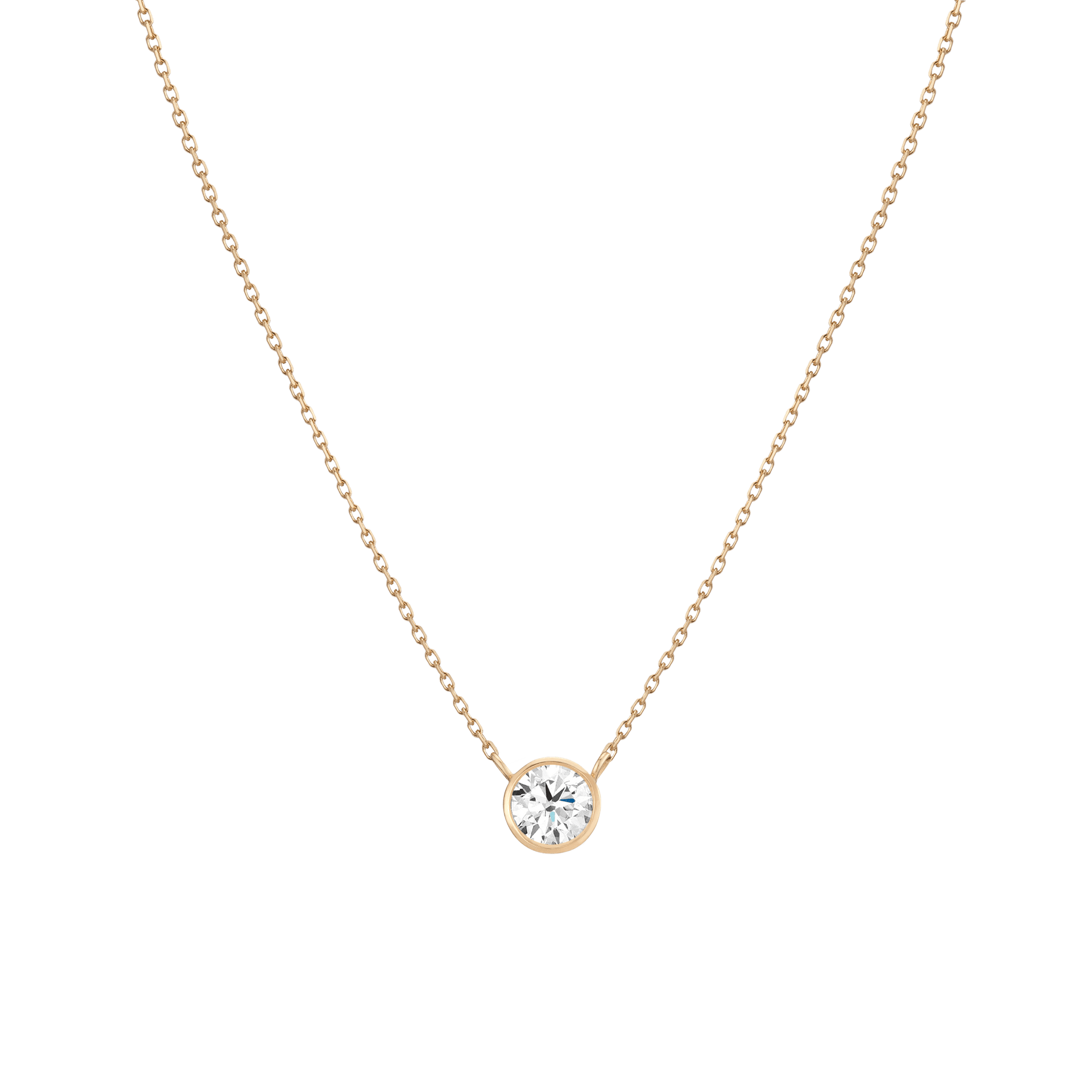 Large Lab Grown Diamond Bezel Necklace