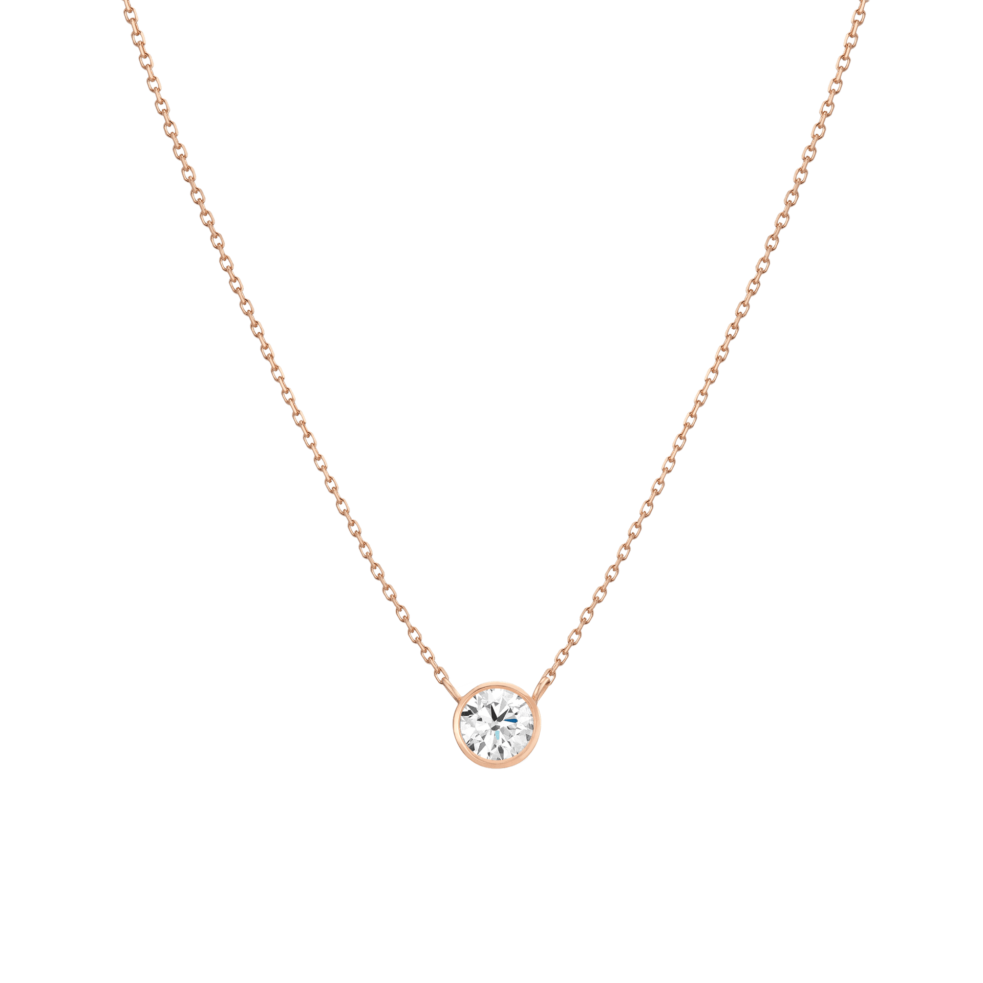 Large Lab Grown Diamond Bezel Necklace