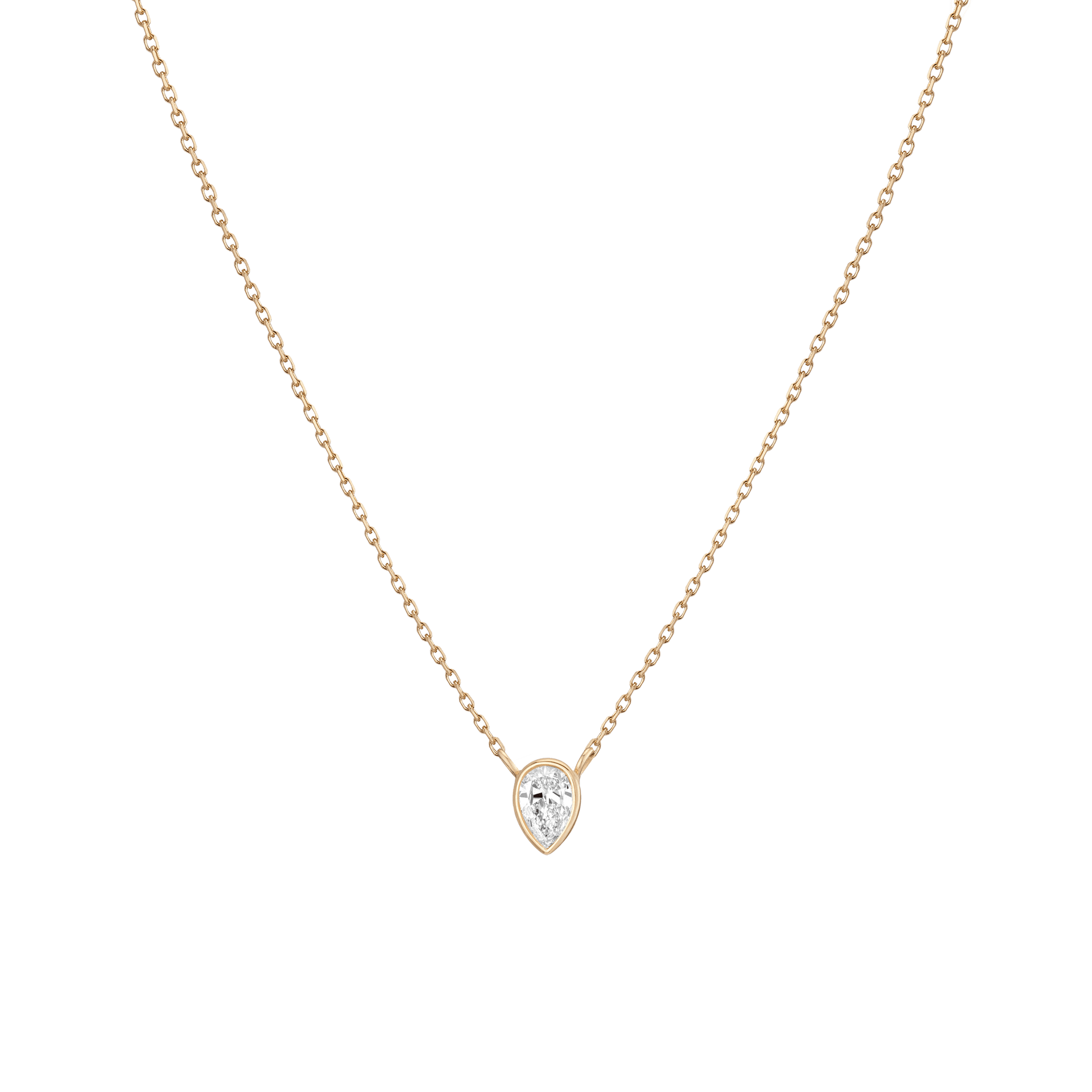 Lab Grown Diamond Pear Bezel Necklace