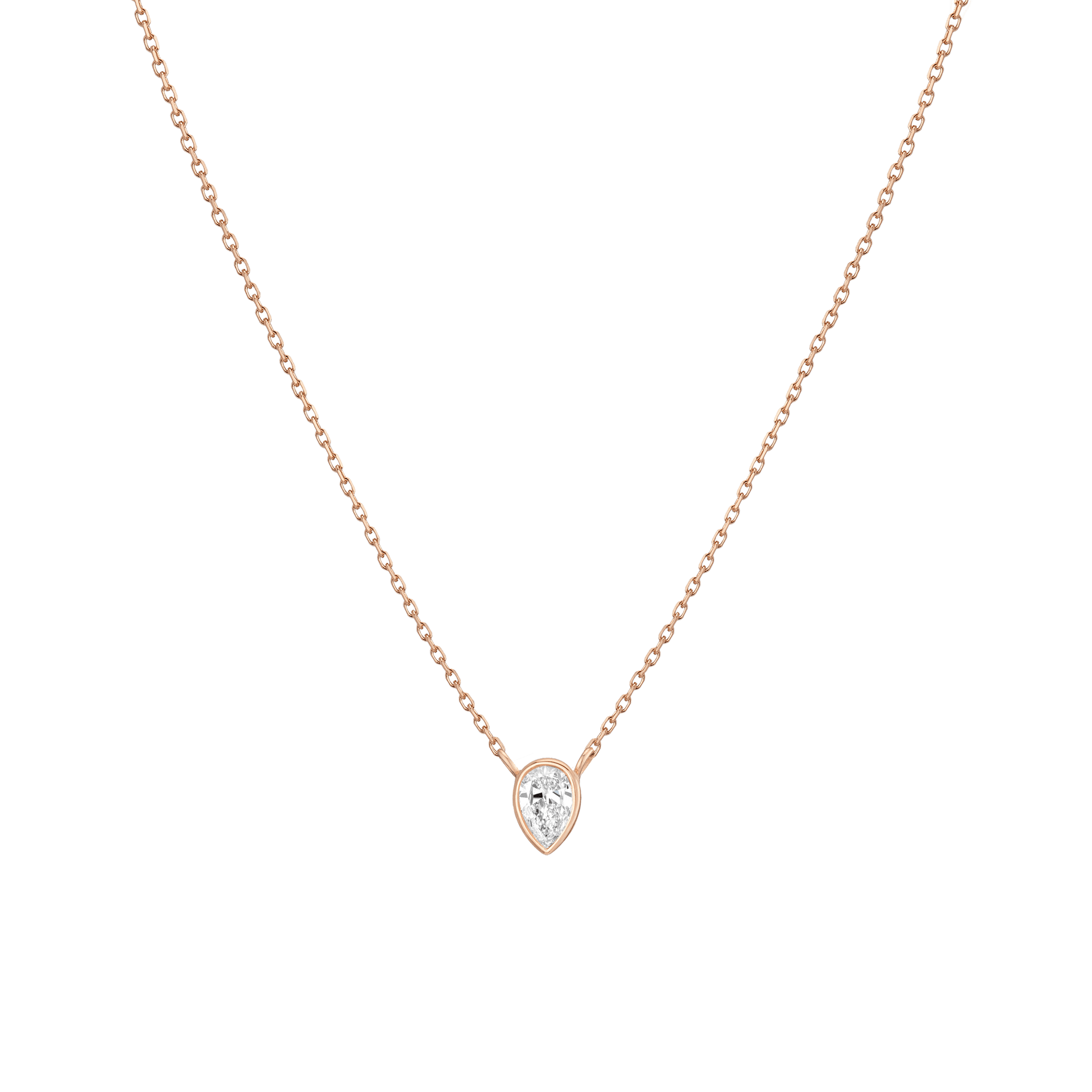 Lab Grown Diamond Pear Bezel Necklace