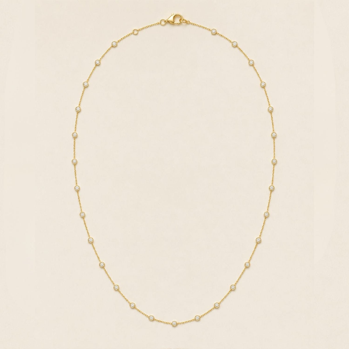 Aurora 2mm Tiny Diamonds Inch Station Necklace