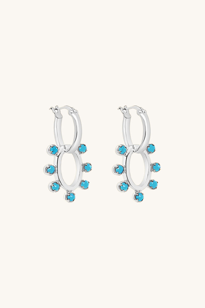 Dolly Hoop Earrings - Turquoise