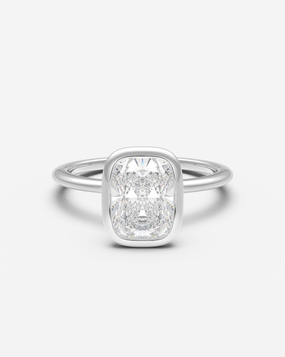 The Domed Bezel Solitaire — Elongated Cushion