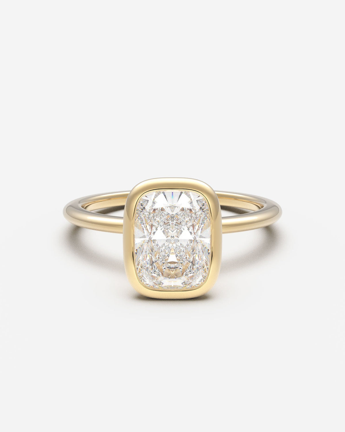 The Domed Bezel Solitaire — Elongated Cushion