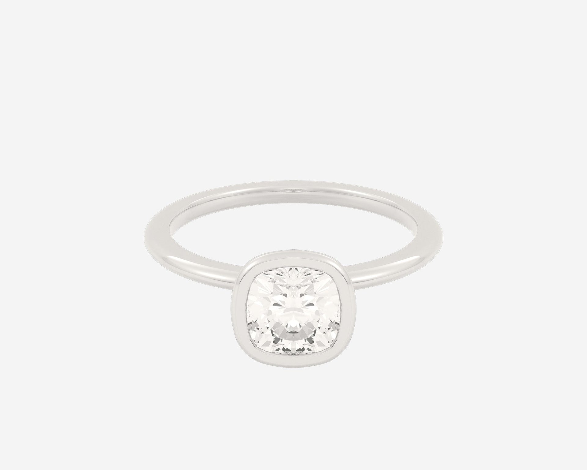 The Domed Bezel Solitaire — Cushion