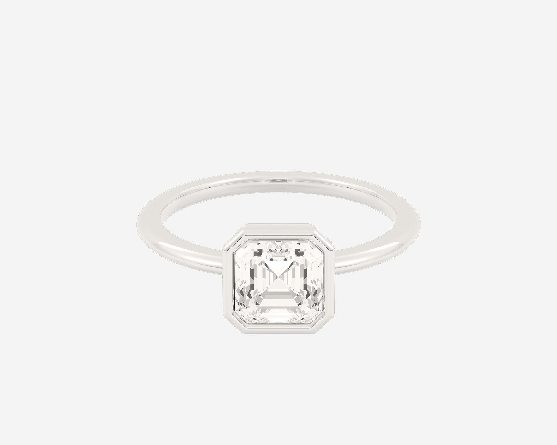 The Low Set Bezel Solitaire — Asscher