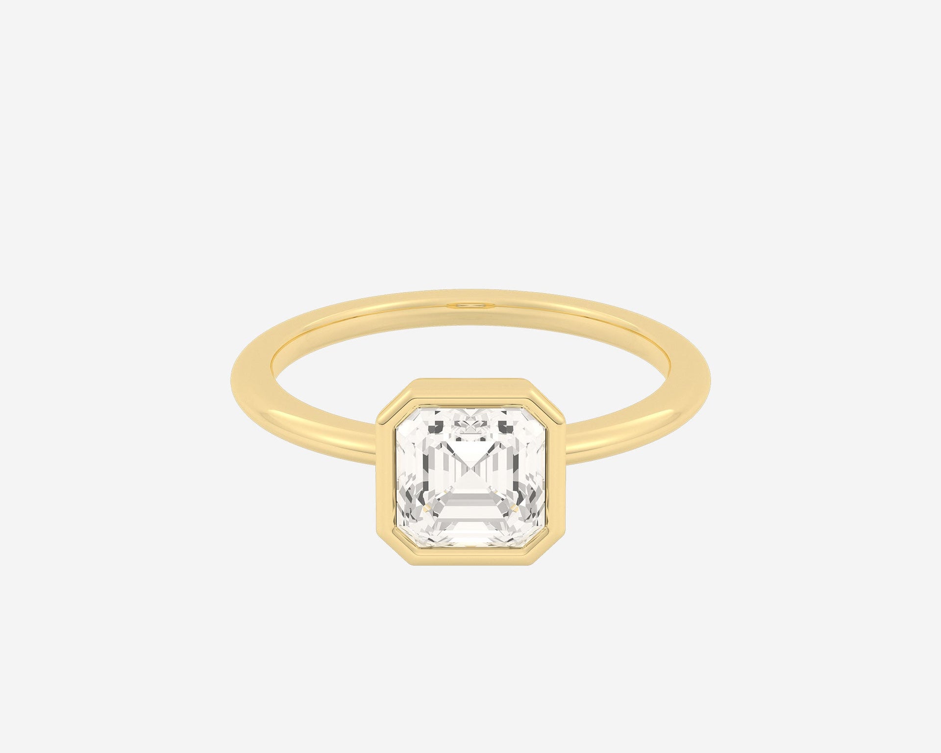 The Low Set Bezel Solitaire — Asscher