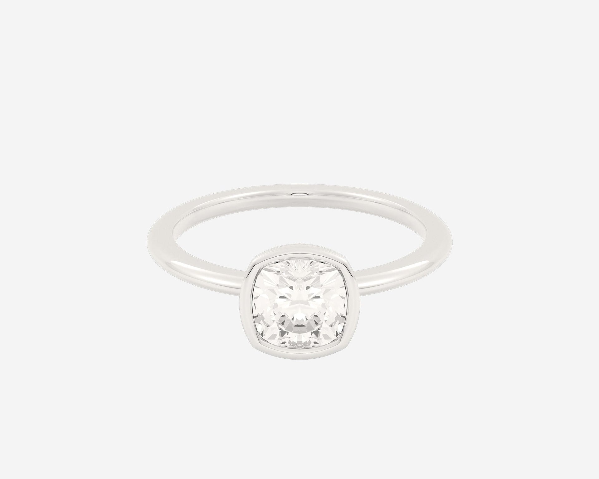 The Low Set Bezel Solitaire — Cushion