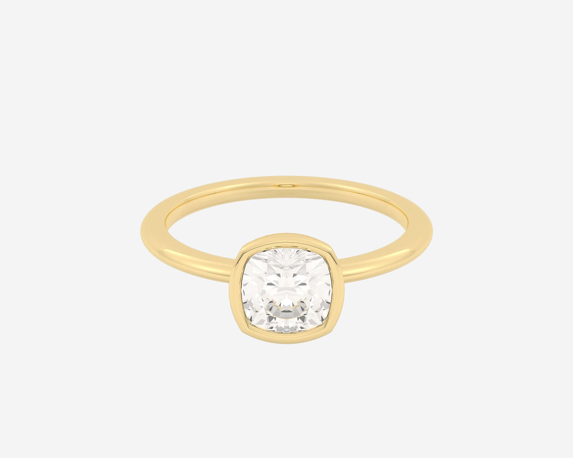The Low Set Bezel Solitaire — Cushion