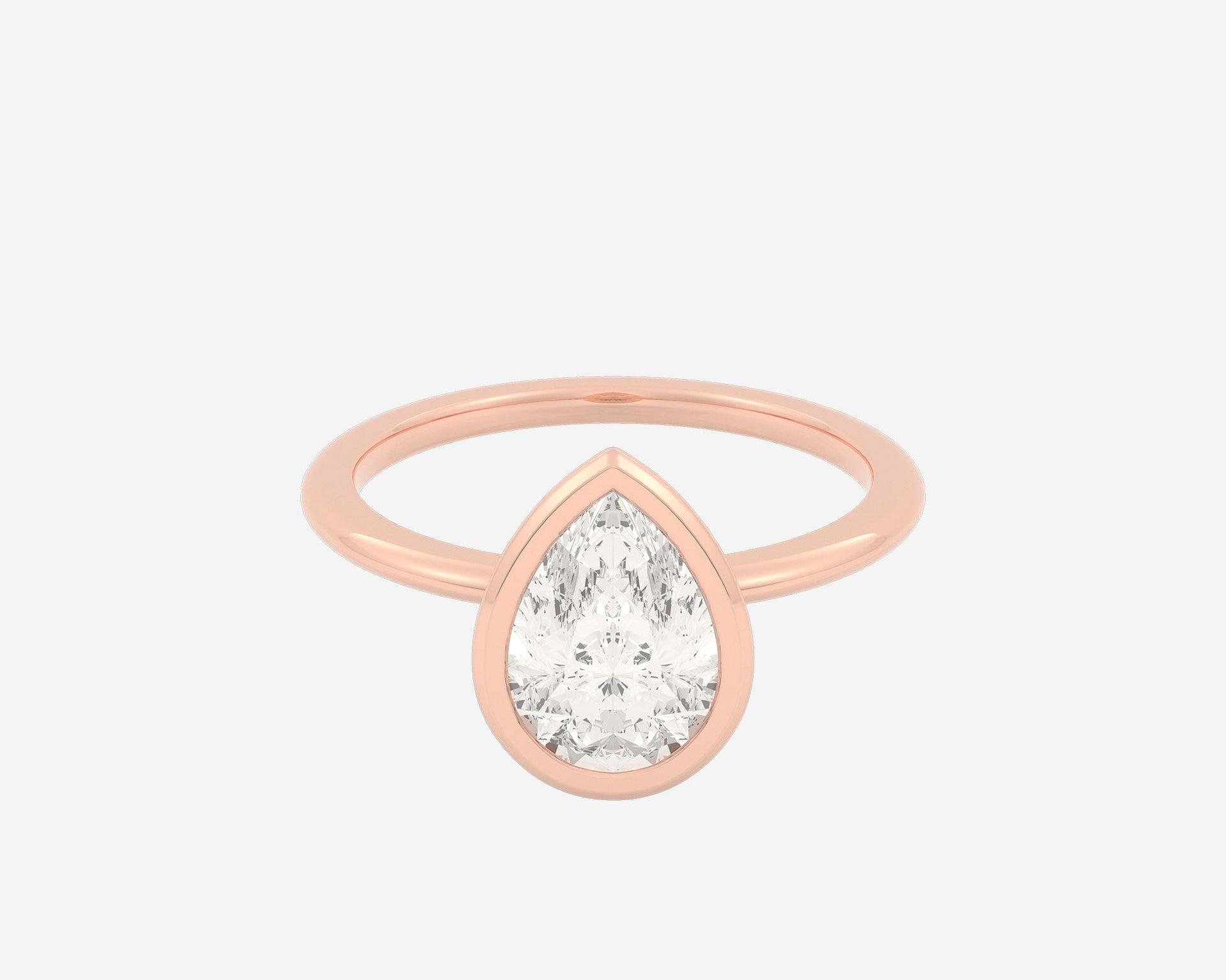 The Domed Bezel Solitaire — Pear