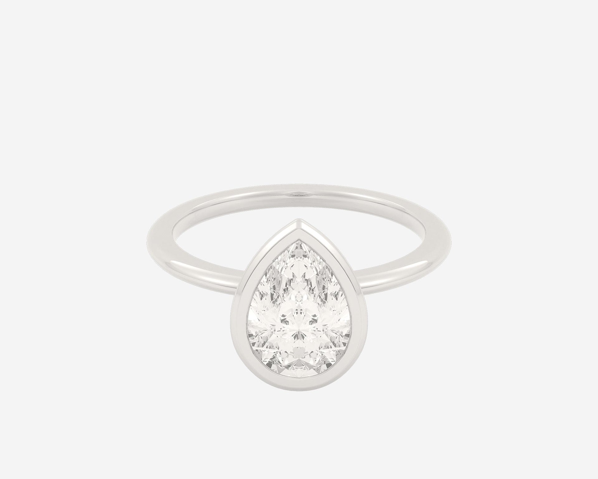 The Domed Bezel Solitaire — Pear
