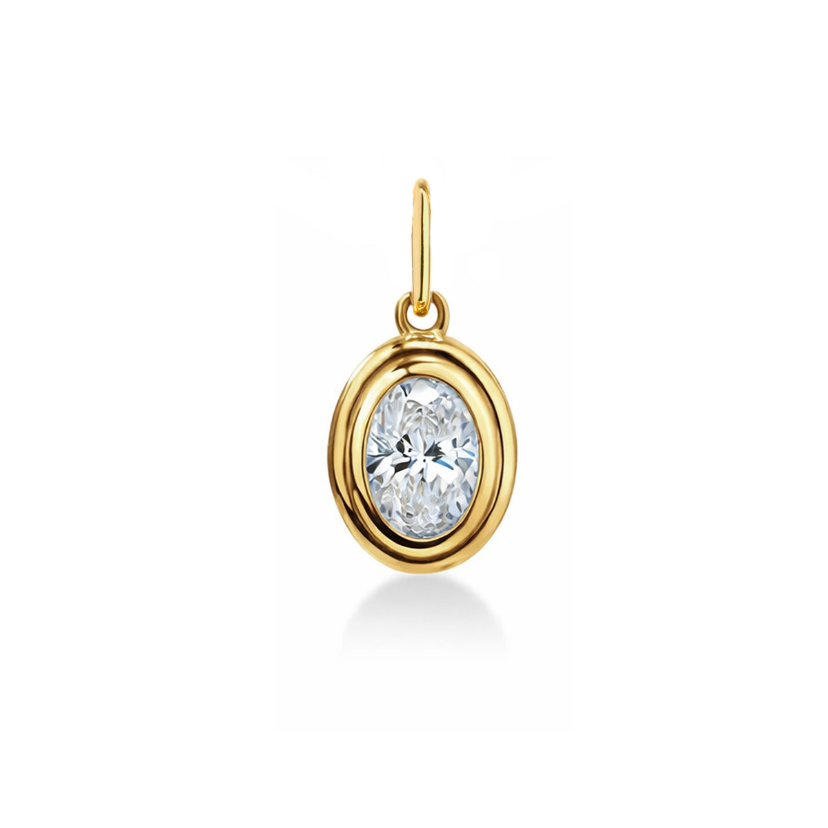 Double Bezel Oval Lab Diamond Pendant