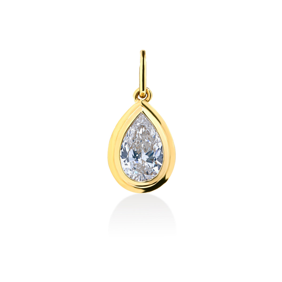Double Bezel Pear Lab Diamond Pendant