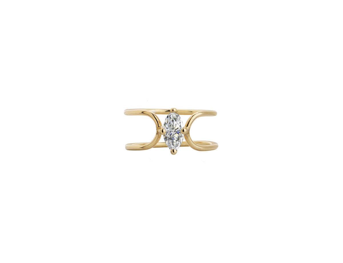 DOUBLE C MARQUISE DIAMOND RING
