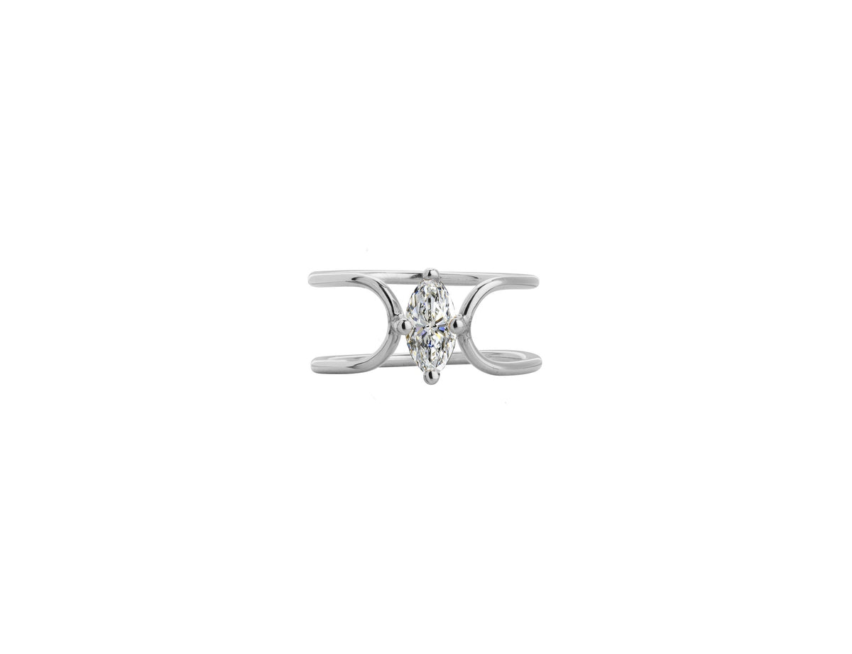 DOUBLE C MARQUISE DIAMOND RING