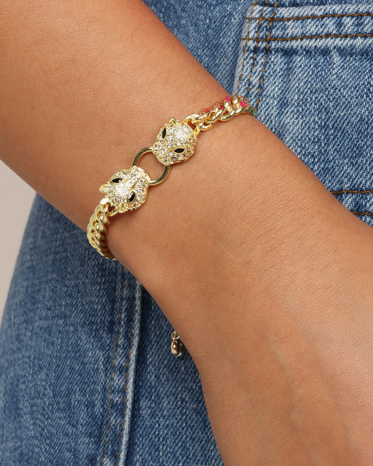 double-jaguar-cuban-bracelet-in-gold-and-white-diamondettes