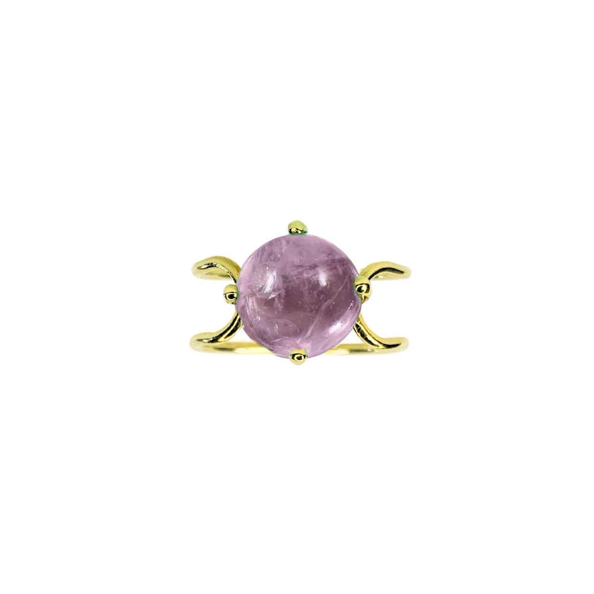 DOUBLE C BIG CABOCHON RING