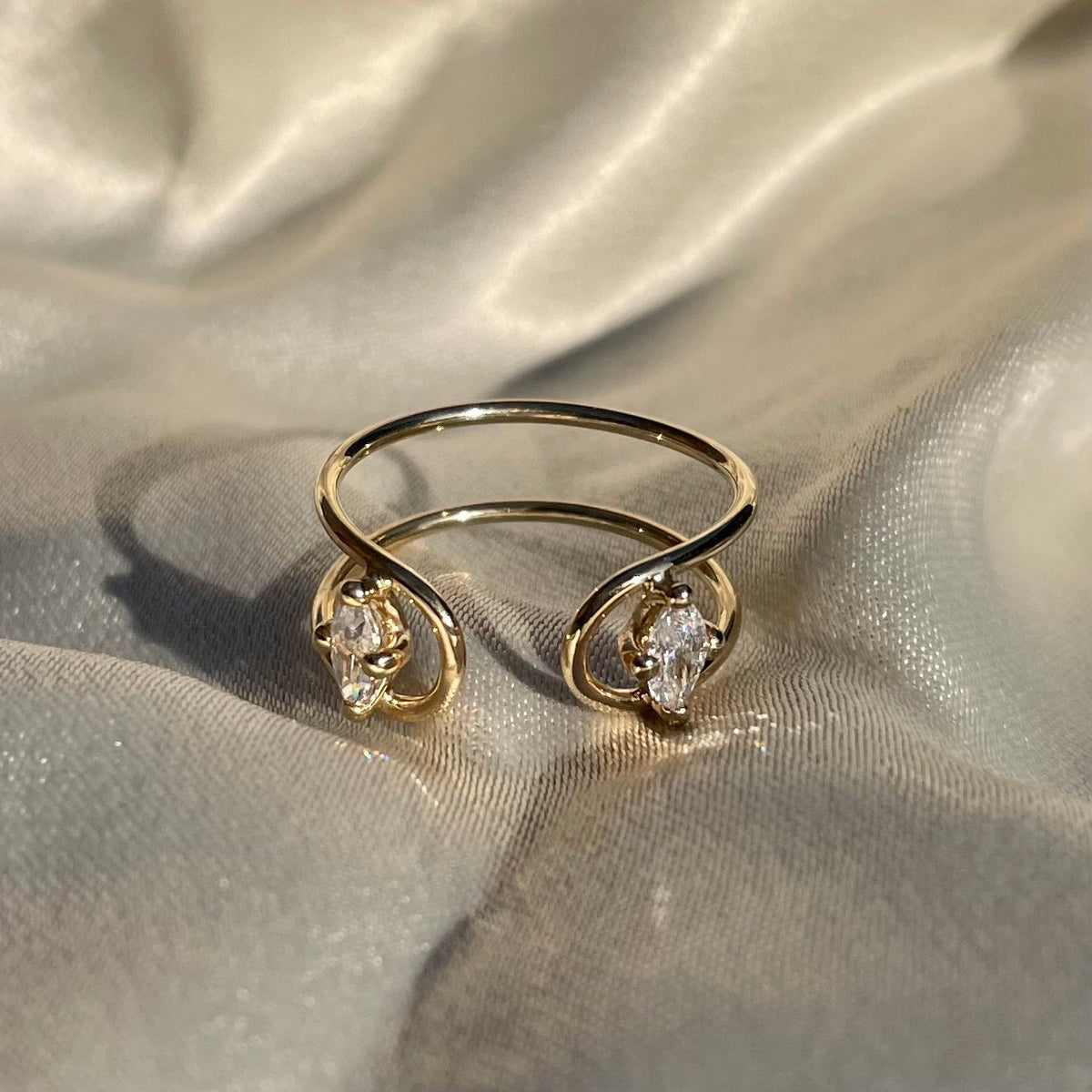 DOUBLE C TWO MARQUISES DIAMONDS RING