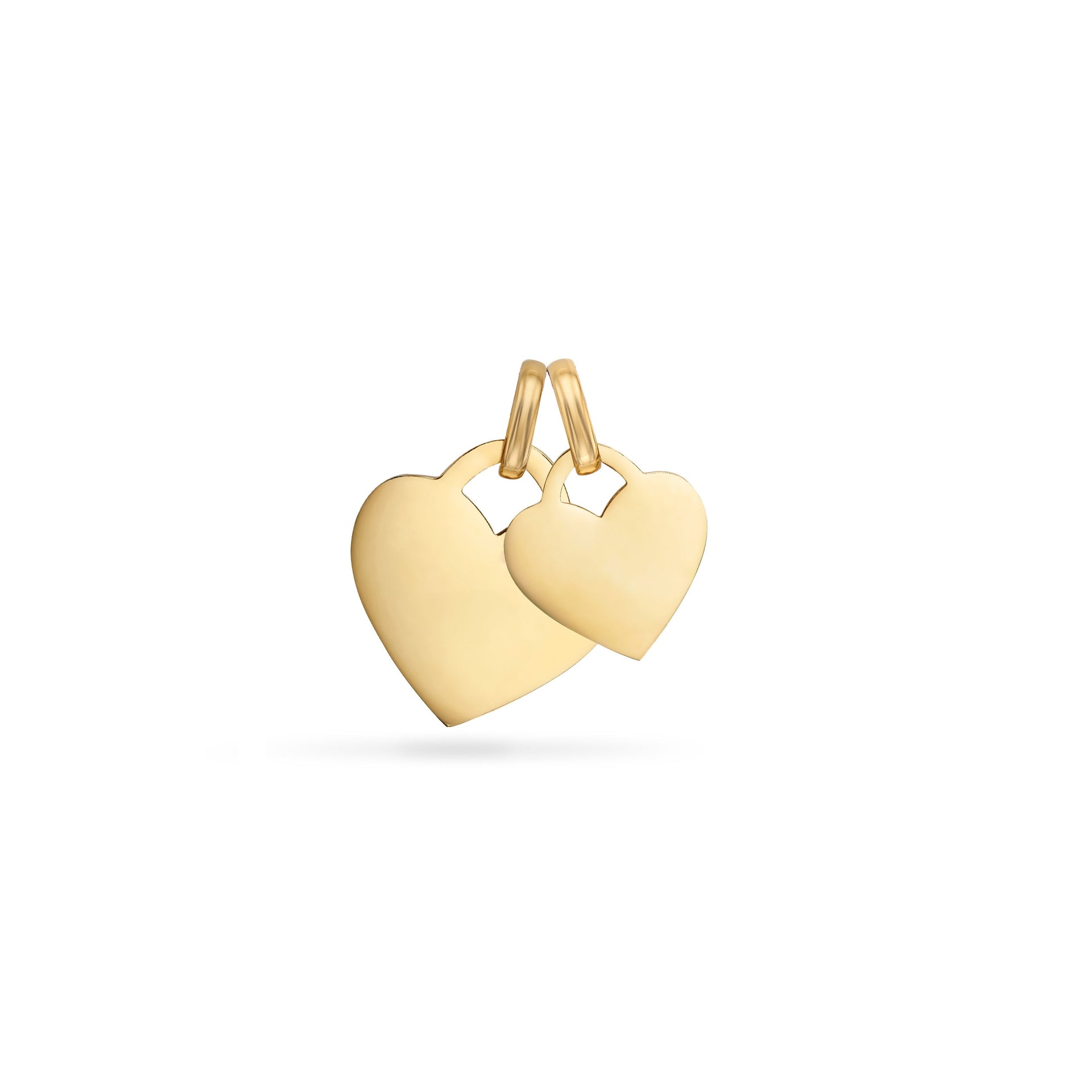 Double Heart Token Necklace (Gold)