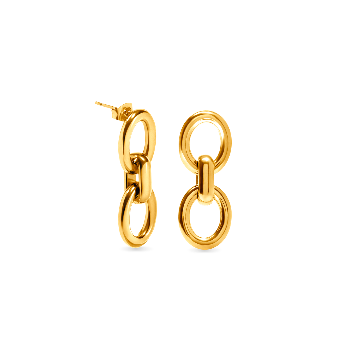 Double Hoop Statement Earring (Gold)
