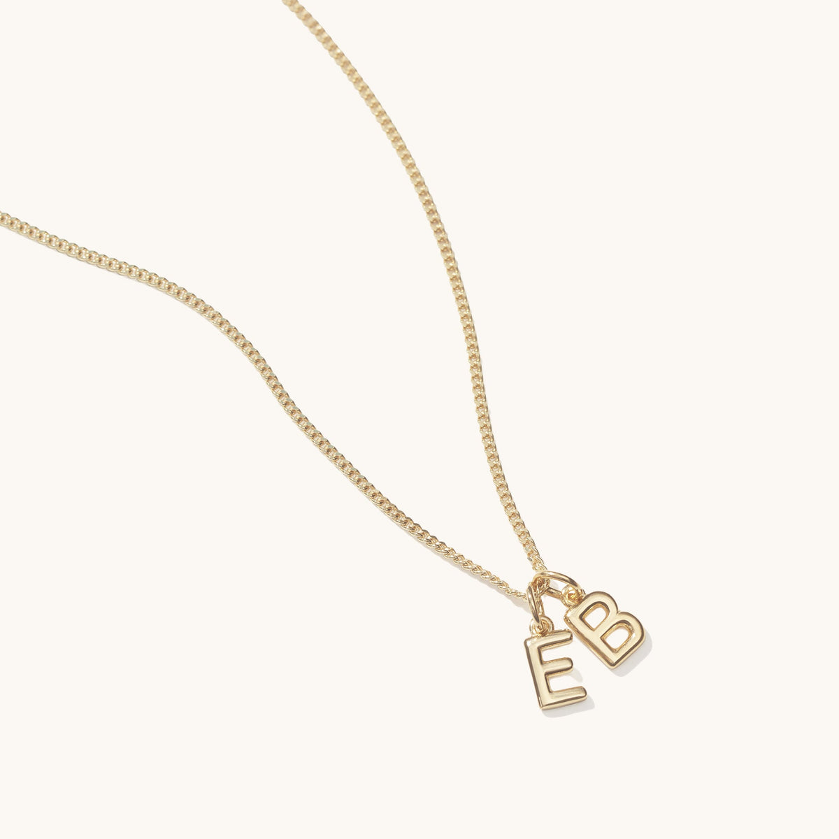 Mini Double Letter Necklace Gold
