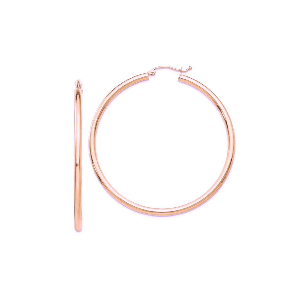 18K Rose Gold Hoop Earrings