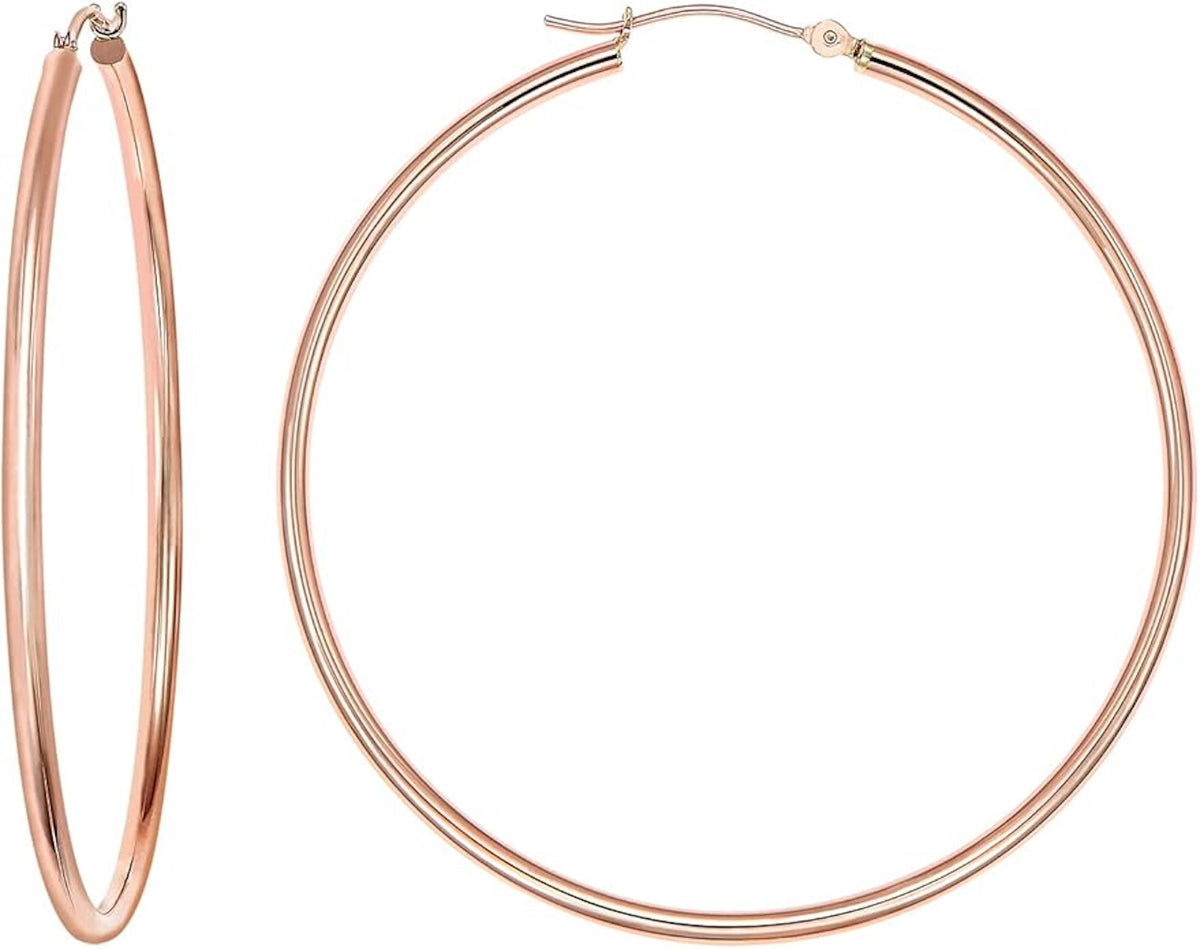 18K Rose Gold Large Hoop Earrings