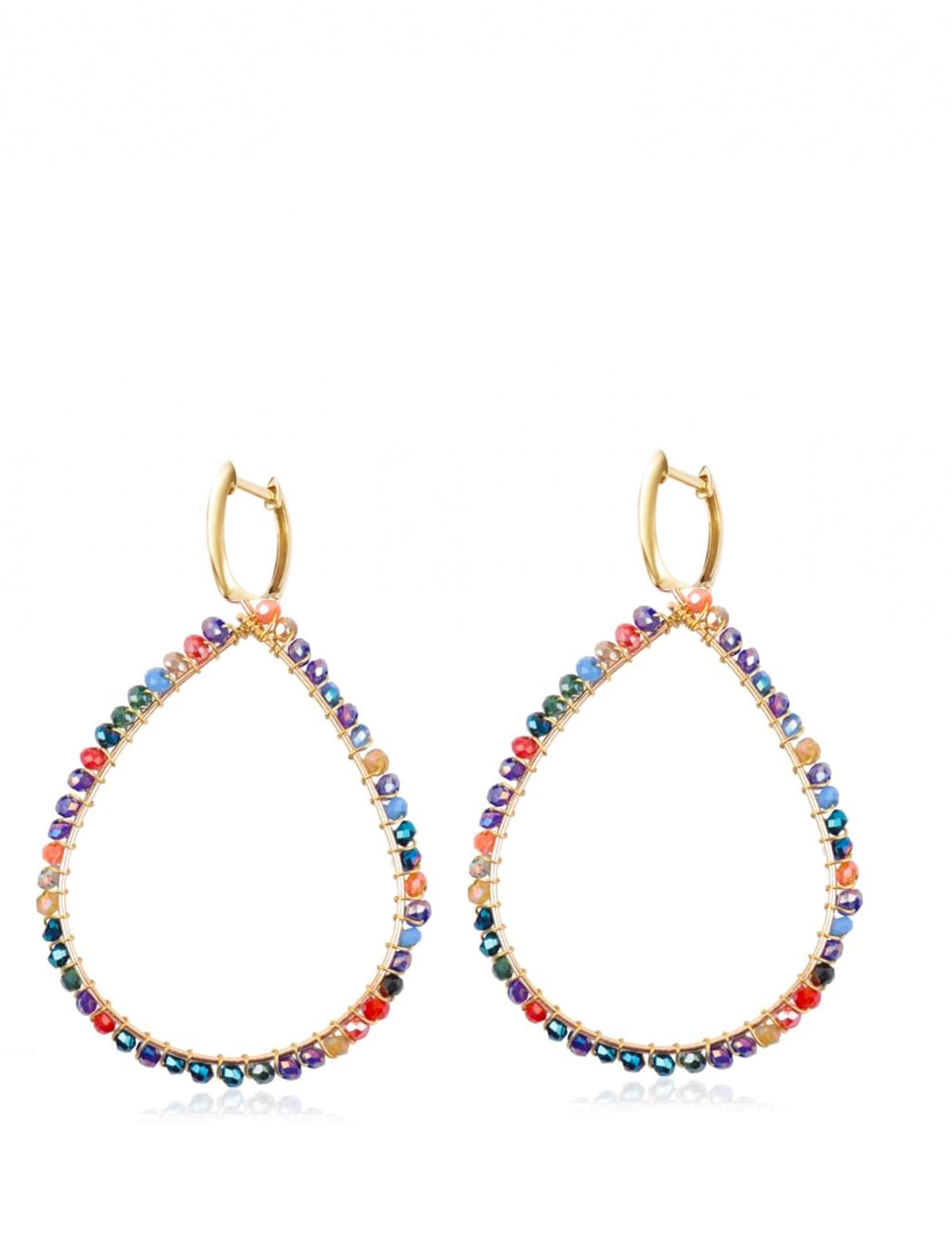 18K Gold Multi Color Tear Drop earrings