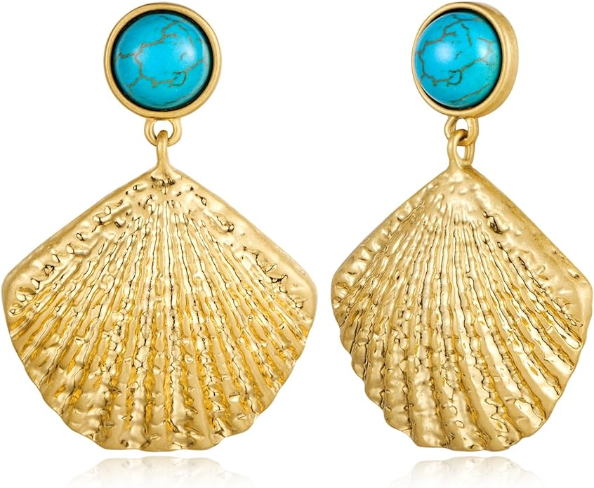 18k gold Turquoise Beach Earrings