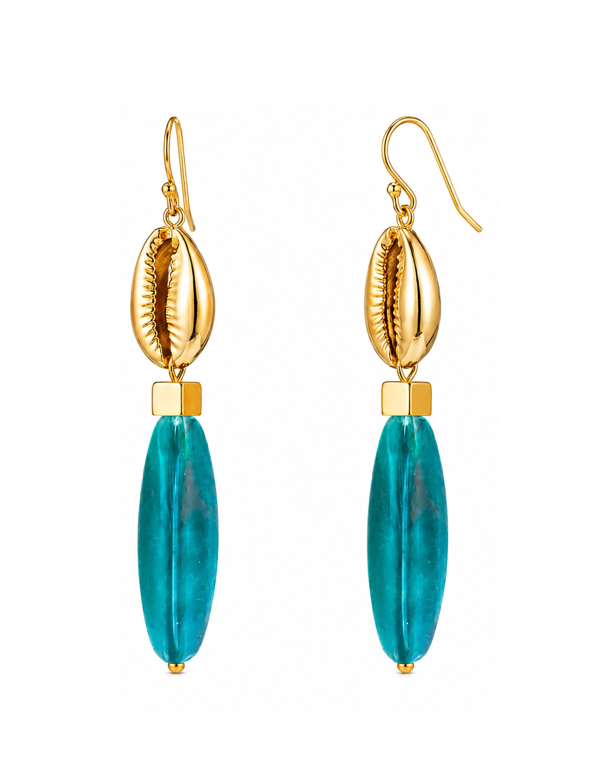18K Oceanic Shell Drop Earrings