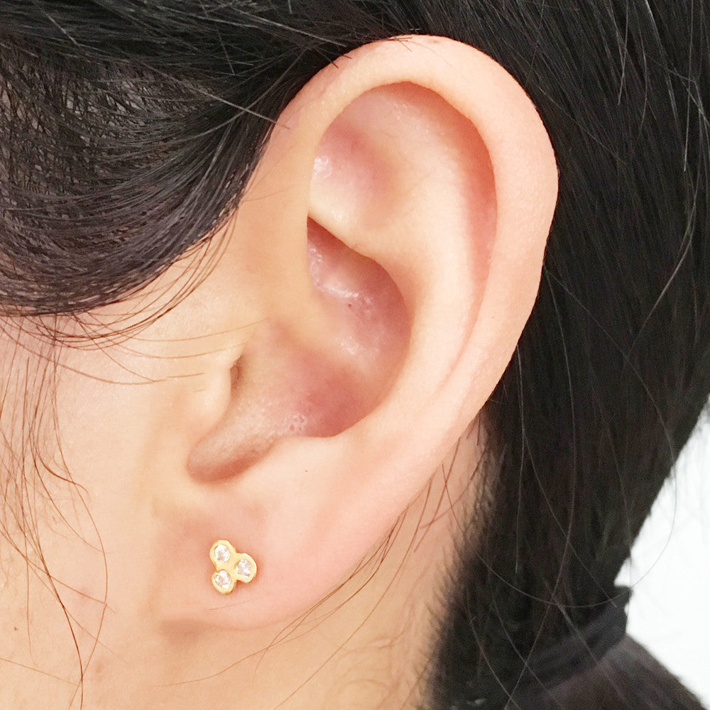 Seed Pod Solitaire Cluster Studs