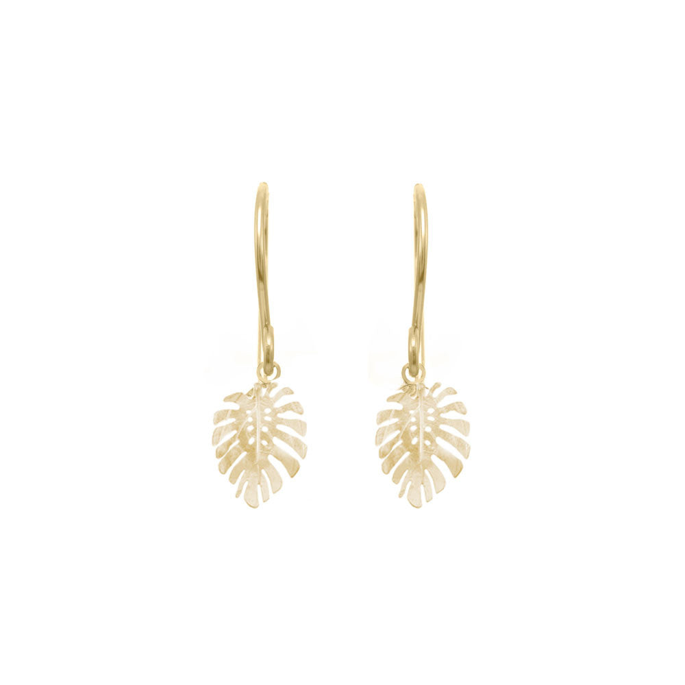 Mini Monstera Earrings