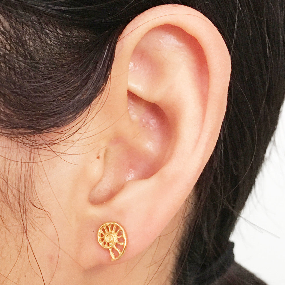 Mini Nautilus Stud Earrings