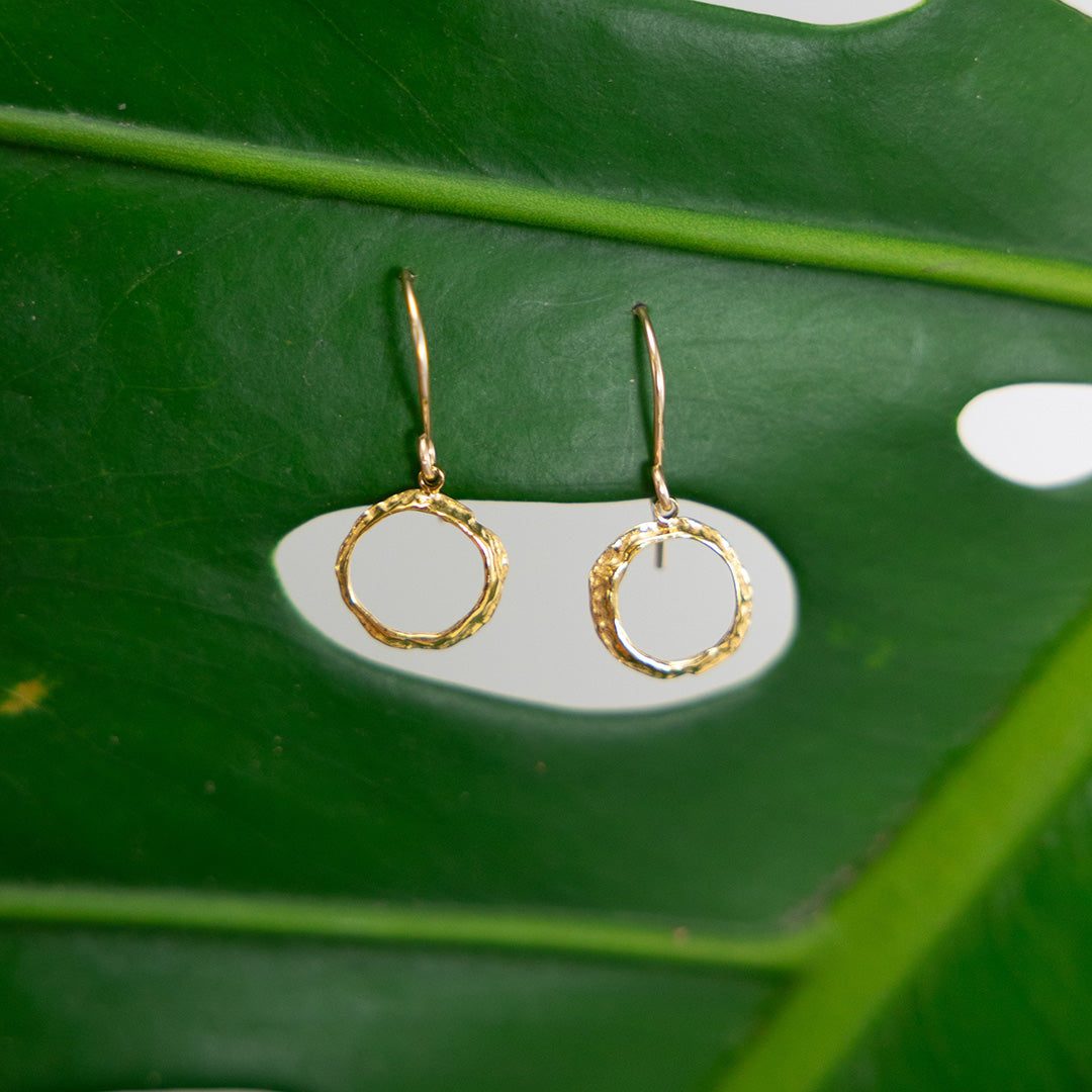 Mini Opihi Circle Earrings