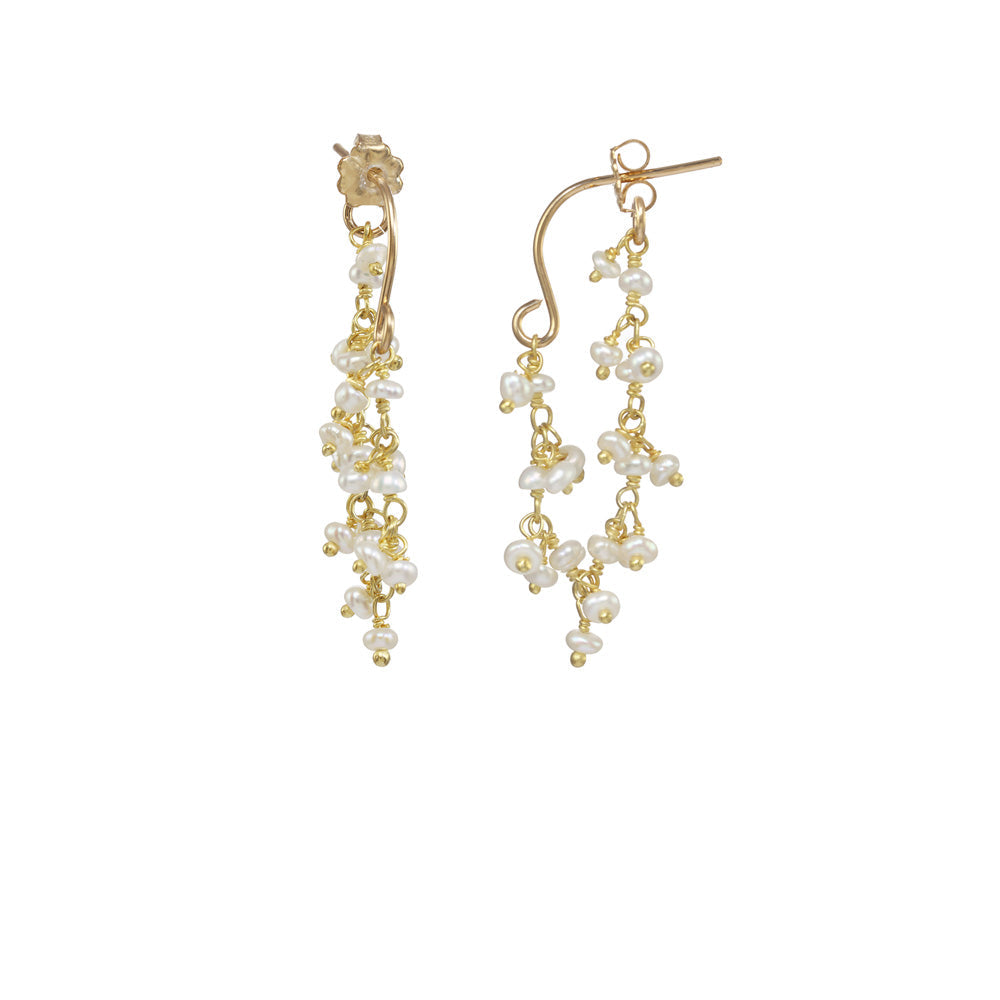 Gemstone Dangle Hoop Earrings