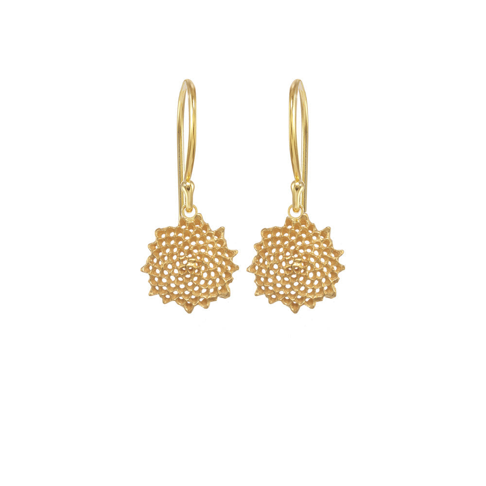 Mini Open Sunflower Earrings