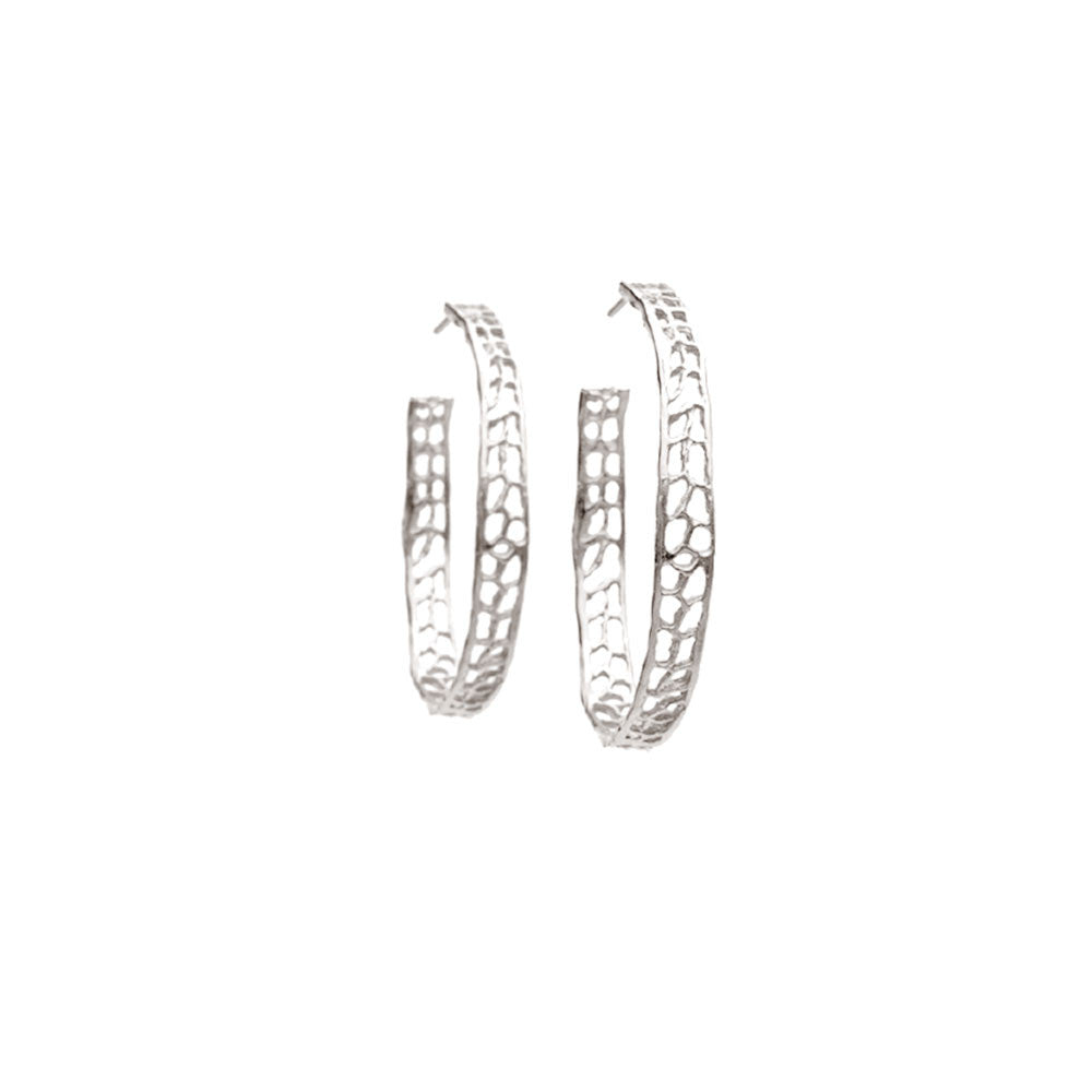 Large Coral Hoop Earrings