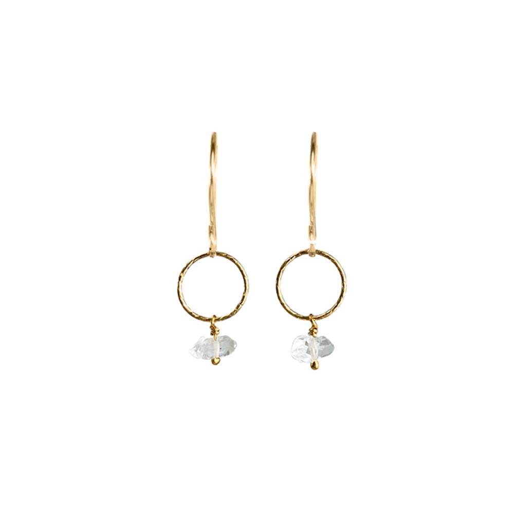 Herkimer Diamond on Large Bubble Link Earrings